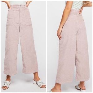 Free People High Rise Cropped Corduroy Pants
